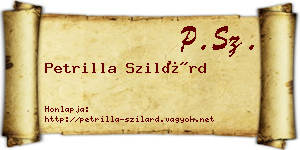 Petrilla Szilárd névjegykártya