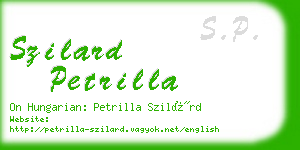 szilard petrilla business card